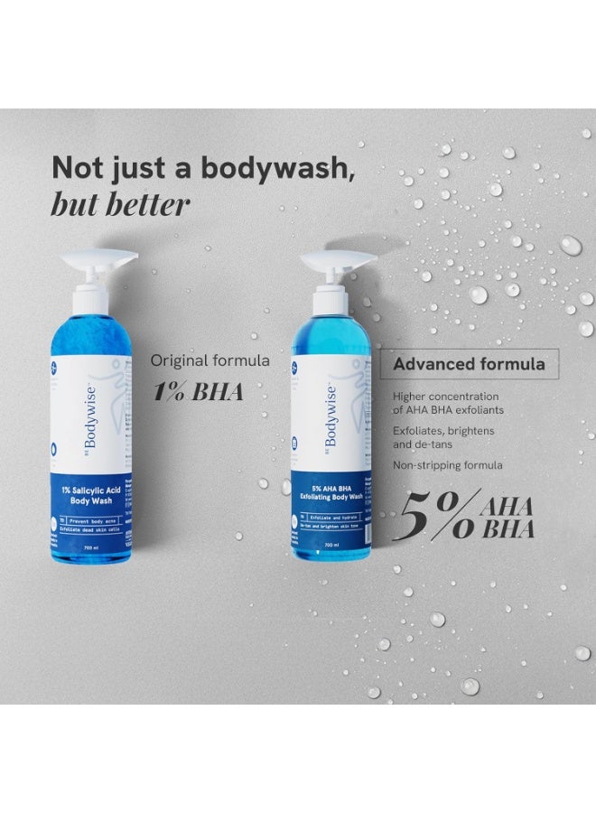 Bodywise Be Bodywise 5% AHA BHA Exfoliating Body Wash 700ml | For Body Acne, Strawberry Skin, De-Tan | Infused with 3% Lactic Acid, 1% Salicylic Acid, 1% Glycolic Acid | Non-Drying, Paraben Free - Image 4